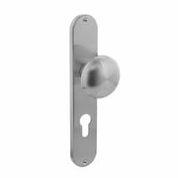Intersteel Knop op langschild profielcilindergat 72mm - RVS - thumbnail