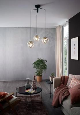 Eglo Decoratieve hanglampMirtazza 3-lichts zwart met creme - 99073