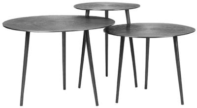 LABEL51 Salontafel 'Nobby' Set van 3 stuks, kleur Grijs LABEL51 Salontafel 'Nobby' Set van 3 stuks, kleur Grijs