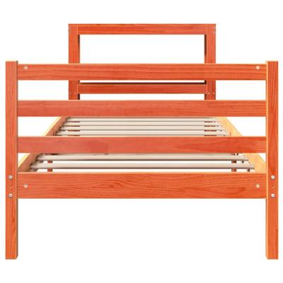 Bedframe zonder matras massief grenenhout wasbruin 75x190 cm Bedframe zonder matras massief grenenhout wasbruin 75x190 cm