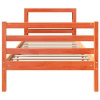 Bedframe zonder matras massief grenenhout wasbruin 75x190 cm - thumbnail