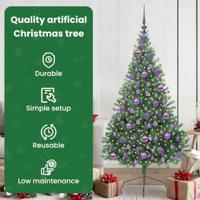 VidaXL Kunstmatig voorverlicht kerstboom met 300 led groen 180 cm pvc - thumbnail