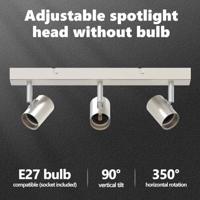 VidaXL Plafondspot met schijnwerpers nikkel 38 x 6,5 x 11,5 cm metaal - thumbnail