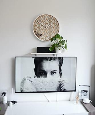 NeXtime NE-3194WI Wandklok Dia. 50 Cm, Hout/spiegel, Wit