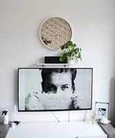 NeXtime NE-3194WI Wandklok Dia. 50 Cm, Hout/spiegel, Wit - thumbnail