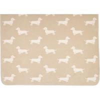 Cawö Cawö We love dogs 62460 Woonplaid 150x200 natur/beige - thumbnail