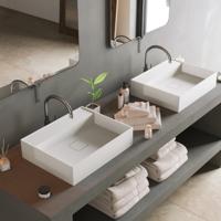 Opbouw Waskom Ideavit Solidbliss 50x40x12 cm Solid Surface Mat Wit Ideavit - thumbnail