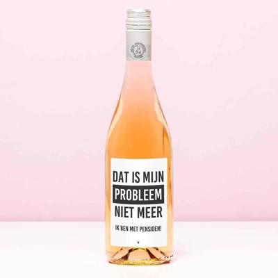 Wijnfles Pensioen Niet mijn probleem meer - Rosé (Blush Rosé)