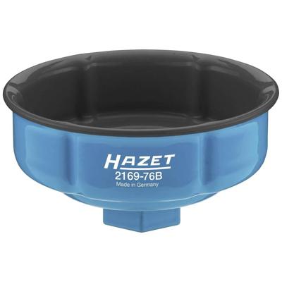 HAZET Oliefitersleutel 2169-76B · 1/2 inch (12,5 mm) vierkant hol · Ribbelprofiel · SW 76 mm HAZET Oliefitersleutel 2169-76B · 1/2 inch (12,5 mm) vierkant hol · Ribbelprofiel · SW 76 mm