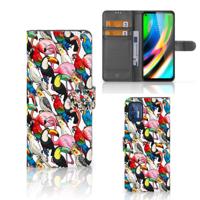 Motorola Moto G9 Plus | Telefoonhoesje | Met pasjeshouder | Birds - thumbnail