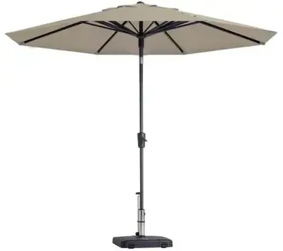 Paros II round ecru stokparasol 300 cm zonwering Madison - Madison
