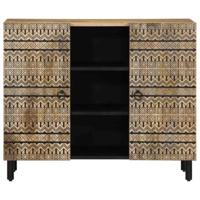 Dressoir 90x33,5x75 cm massief ruw mangohout - thumbnail