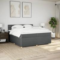 Boxspring met matras stof donkergrijs 200x200 cm - thumbnail