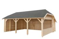 Interflex Wolfskapschuur WKS1 645x535 cm- Wolfskap- Onbehandeld vurenhout- Interflex - thumbnail