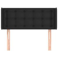 Hoofdbord met randen 83x16x78/88 cm kunstleer zwart - thumbnail