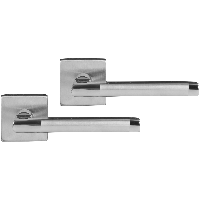 Differnz | Den haag deurkruk | vierkant rozet | chroom - thumbnail