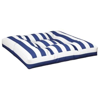 VidaXL Palletkussens 2 st stof gestreept wit en blauw