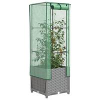 VidaXL Plantenbak verhoogd met kashoes 40x40x139 cm rattanlook - thumbnail