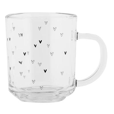 Clayre & Eef Theeglas hartjes 200ml