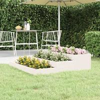 VidaXL Plantenbak 107x107x27 cm massief grenenhout wit - thumbnail