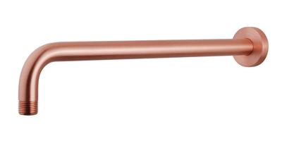 Wiesbaden Gebogen Douche-Arm Rond Muurbevestiging 45 cm Geborsteld Koper
