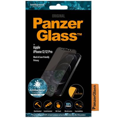PanzerGlass Edge2Edge P2711 Screenprotector (glas) met privacyfolie Apple iPhone 12, iPhone 12 Pro 1 stuk(s) Anti-vingerafdruk, Antibacterieel, Ontspiegeld