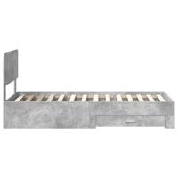 Bedframe met hoofdeinde Beton Grijs 75 x 190 cm Bewerkt hout - thumbnail