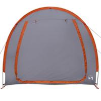 Fietstent met dak met opslag Grijs en Oranje 218 x 156 x 180 cm - thumbnail