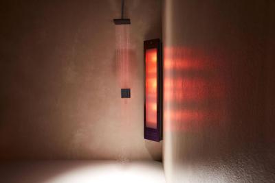 Sunshower Combi opbouw hoek met infrarood en UV-licht black