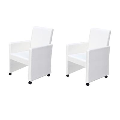 Eetkamerstoelen 2 st kunstleer wit