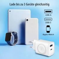 Eaxus Ladestation 3in1 USB-laadstation 1x USB-A, 1x USB-C, 1x Apple MagSafe Wit Binnen - thumbnail