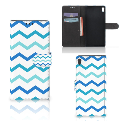 Sony Xperia XA Ultra Telefoon Hoesje Zigzag Blauw Sony Xperia XA Ultra Telefoon Hoesje Zigzag Blauw