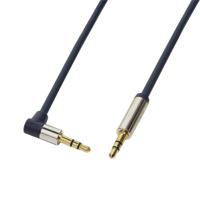 LogiLink CA11100 Jackplug Audio Aansluitkabel 1.00 m Donkerblauw (mat) 90° haaks naar boven - thumbnail