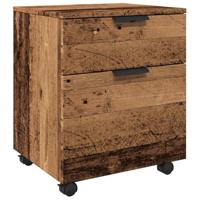Dossierkast verrijdbaar 45x38x54cm bewerkt hout oud houtkleurig - thumbnail