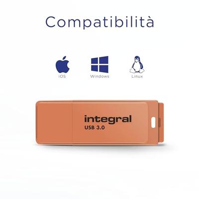 Integral Neon USB 3.0 stick, 32 GB, oranje