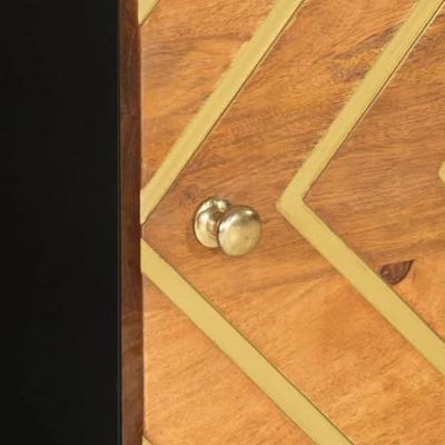 Salontafel 100x54x40 cm massief mangohout bruin en zwart