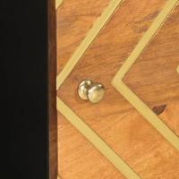 Salontafel 100x54x40 cm massief mangohout bruin en zwart - thumbnail