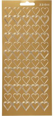 Creativ Company Stickers, harten, vel 10x23 cm, goud, 1 vel