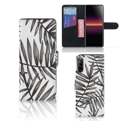 Sony Xperia L4 Hoesje Leaves Grey Sony Xperia L4 Hoesje Leaves Grey