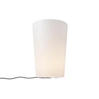 QAZQA Smart buiten vloerlamp bloempot wit IP65 incl. LED Wifi A60 - - thumbnail