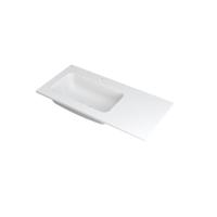 INK Faktor Wastafel Polystone Links met 1 Kraangat - 1000x450x15 mm - Mat Wit - thumbnail