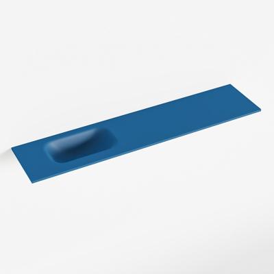 MONDIAZ EDEN Jeans solid surface inleg wastafel voor toiletmeubel 100cm. Positie wasbak links