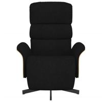 Fauteuil verstelbaar met voetensteun stof zwart - thumbnail