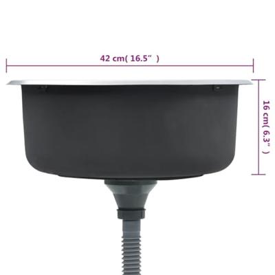 Gootsteen met afvoer en zwanenhals 42 x 16 cm roestvrij staal Gootsteen met afvoer en zwanenhals 42 x 16 cm roestvrij staal