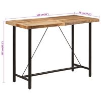 Bartafel 150x70x107 cm massief mangohout en ijzer - thumbnail