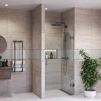 Douchedeur BWS Portos Profielloos Zwart Chroom 80x200 cm Helder Glas 8 mm Nano Coating Douchedeur BWS Portos Profielloos Zwart Chroom 80x200 cm Helder Glas 8 mm Nano Coating