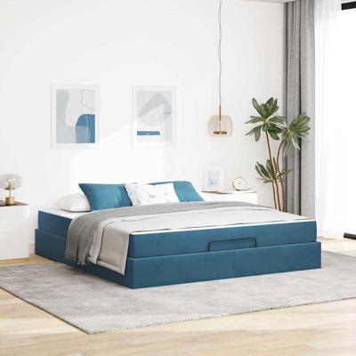 Bedframe Blauw 180 x 200 cm Fluweel