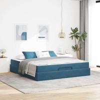 Bedframe Blauw 180 x 200 cm Fluweel - thumbnail