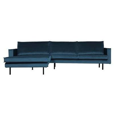 WOOOD Loungebank 'Rodeo' Links, Velvet, kleur Blauw