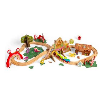 Bigjigs houten monster treinset, 50dlg. Bigjigs houten monster treinset, 50dlg.